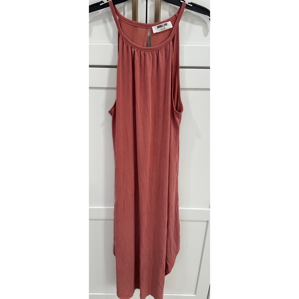 Double Zero Coral Pink High Neck Midi Dress Lovely Large‎